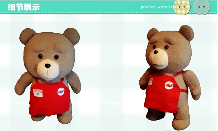 2019 Большая распродажа плюшевый мишка Тед 2 Плюшевые игрушки в фартуке 48 см мягкие