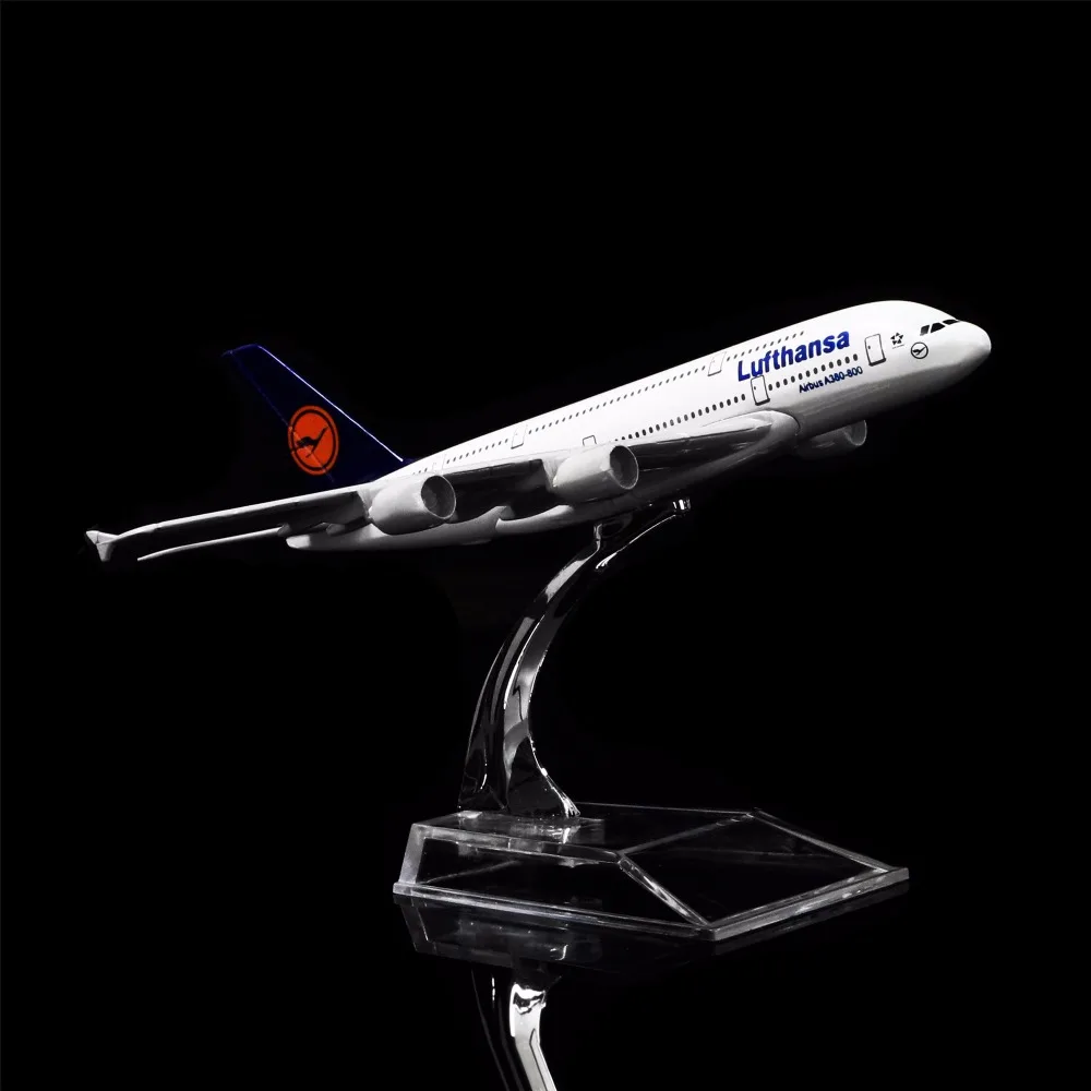 1:400 16 см Германия Lufthansa A380 металлическая модель самолета украшение офиса игрушка