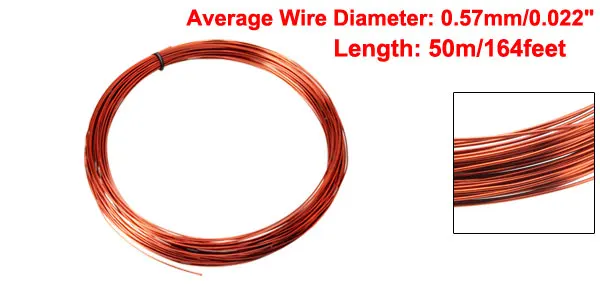0.57mm Dia Uxcell 164' Длина 0,44/0,47/0,49/0,51/0,53/0,57/0,59 мм Dia магнит провода эмалированные Медный провод обмотки катушки, используемые для трансформаторов - Цвет: 0.57mm Dia