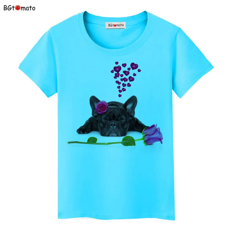 

bgtomato super cute lovely home pets t shirts new style lovely dog printing shirts for woman Brand new casual tops