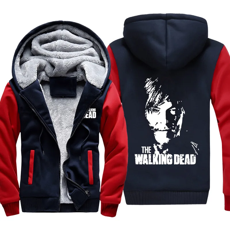 

Brand 3D Hoodies The Walking Dead Sweatshirts Men 2017 Winter thicken Man Hoodie men's Sportswear Casual Plus Size
