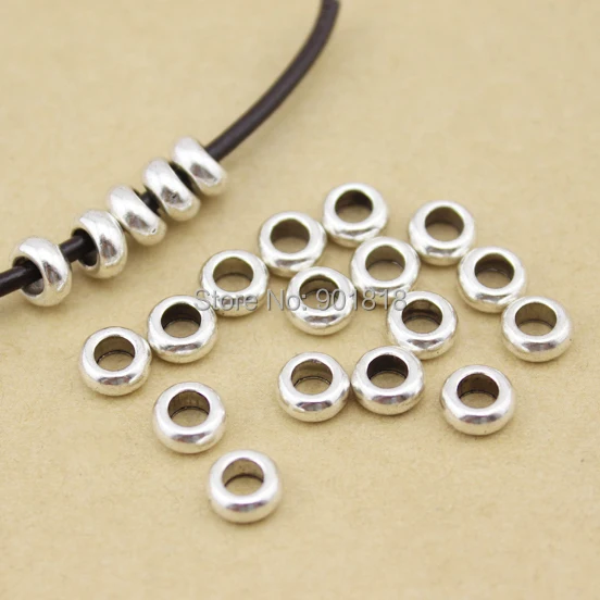 Бусины разделители серебристого цвета для браслета 30 шт./лот|big hole beads|spacer beadshole beads