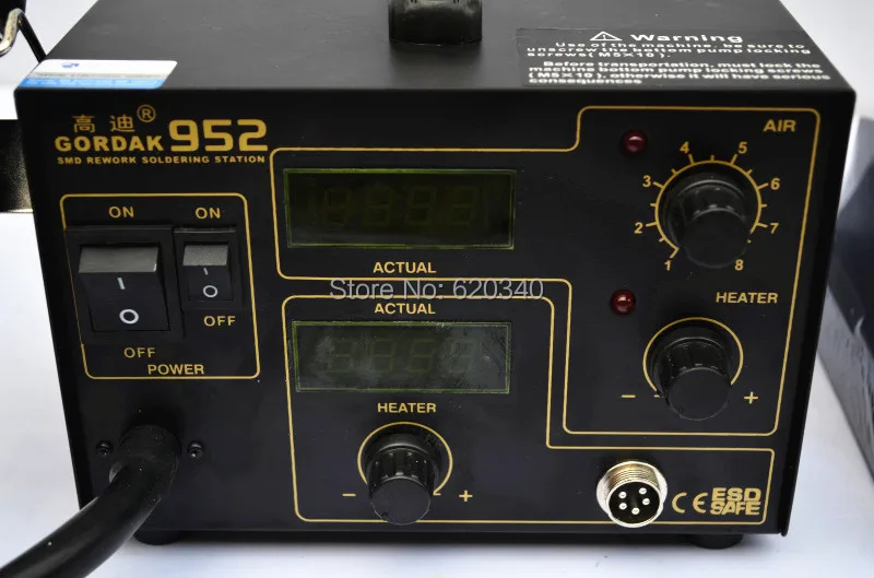 Gordak 952 SMD паяльная станция паяльной станции горячего воздуха, тепловая пушка комплектующие для электрического утюга 220v