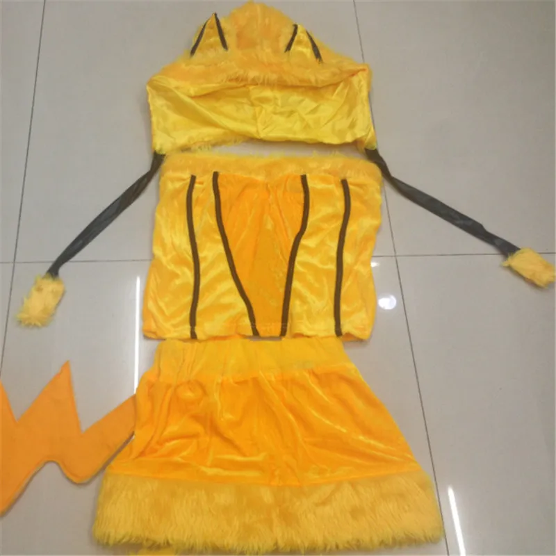 2018 новые сексуальные Покемон костюмы Хэллоуин плюшевые демон желтый кошка дамы
