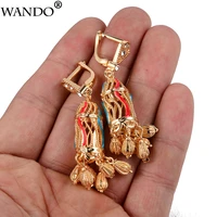 wando fashion senegal earrings for womengirls birdcage gold color wedding jewelry africa dubai arab french jewelry