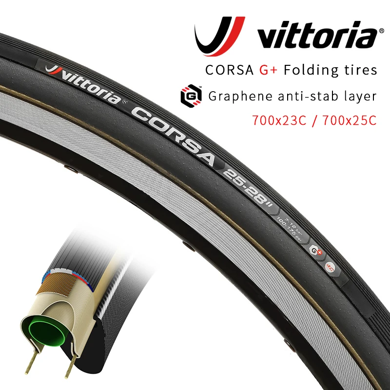 Vittoria Corsa G + Графен дорожные велосипедные шины 700 x 23c /25c складывающиеся