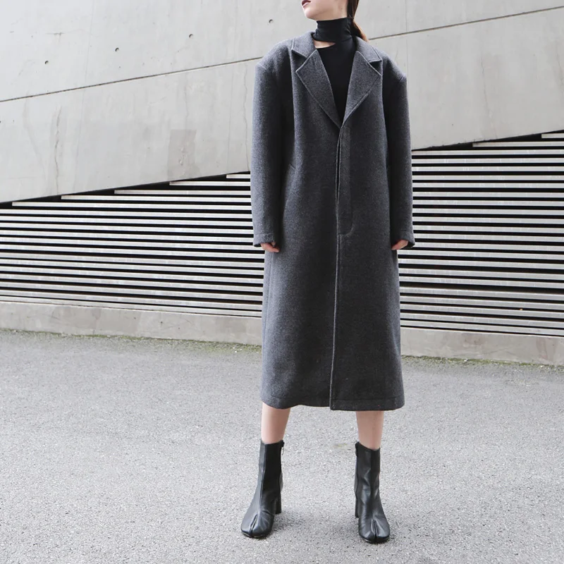 GETSRING Женское пальто двухстороннее шерстяное с бантом саржевое раздельное