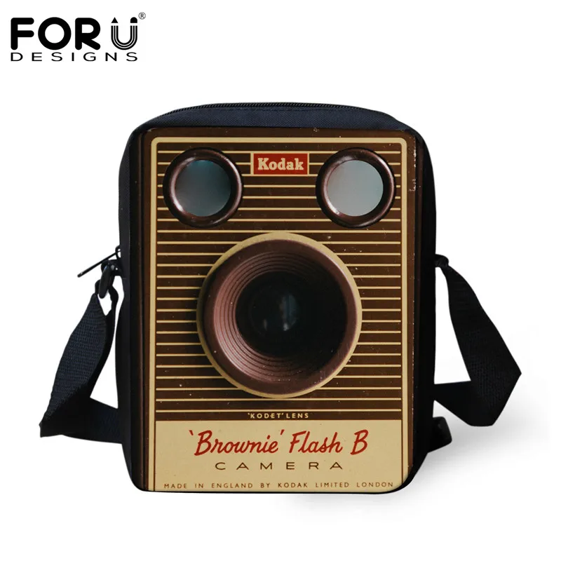 

FORUDESIGNS Vintage Camera Print Women Cross-body Bags Luxury Designer Lady Girls Mini Messenger Bag Handbags for Female Gifts