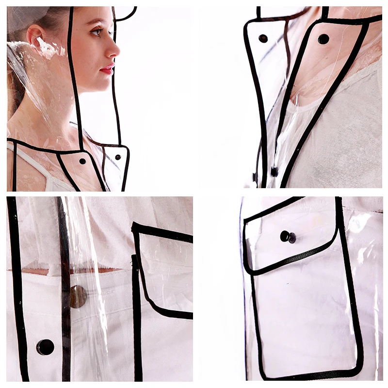 Женский прозрачный длинный плащ с капюшоном из ЭВА|women raincoat|raincoat fashionfashion rain jackets |