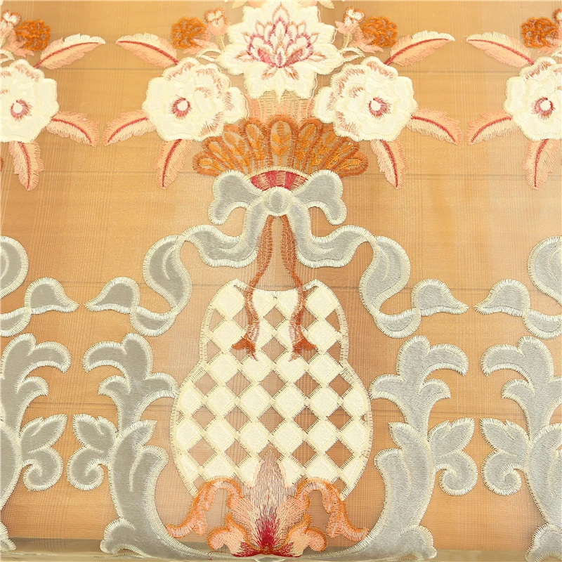 Американская роскошная вилла шенилль вышитые занавески для окна спальни Высокое