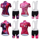 Комплект женской велосипедной одежды, профессиональная гелевая футболка с коротким рукавом и брюки, костюм для горного велосипеда, комплект летней одежды