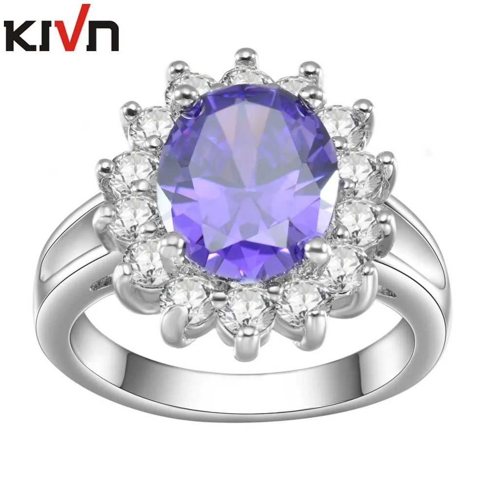 Женские кольца KIVN с синими камнями имитация жемчуга для свадьбы помолвки подарка