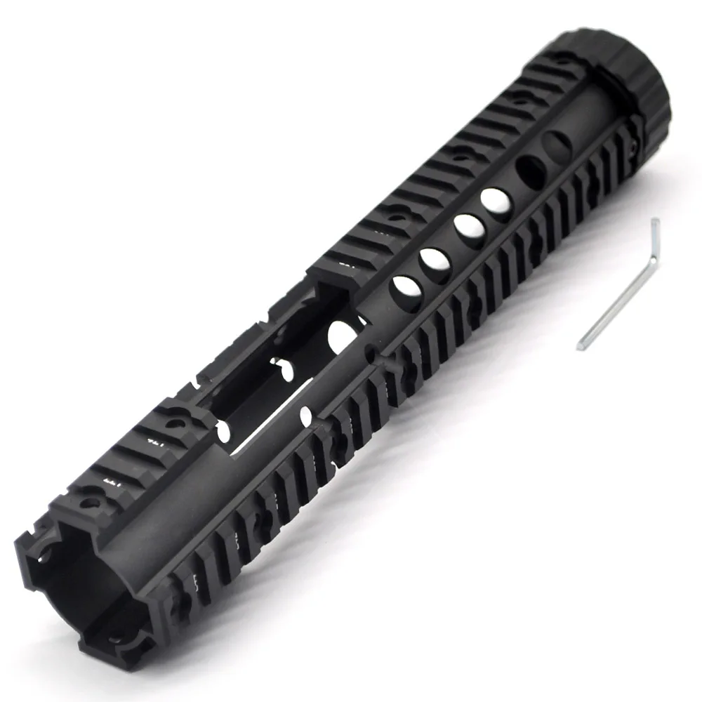 Уникальная система крепления TriRock Quad Rail Handguard длиной 1" дюймов, тяжелая, свободная, с анодированным покрытием Hole_Black. 223/AR-15