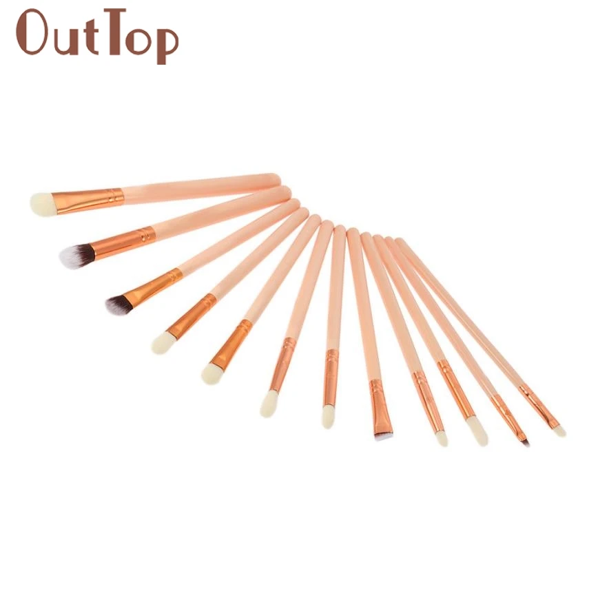 Новинка 2019 набор кистей для бровей и теней век из розового золота 12 шт. макияжа