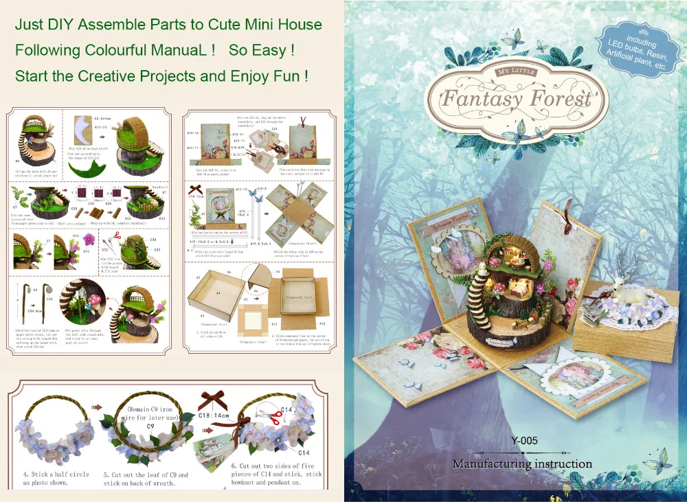 Миниатюрный дом Cutebee сделай сам с мебелью светодиодный музыкальный пылезащитный