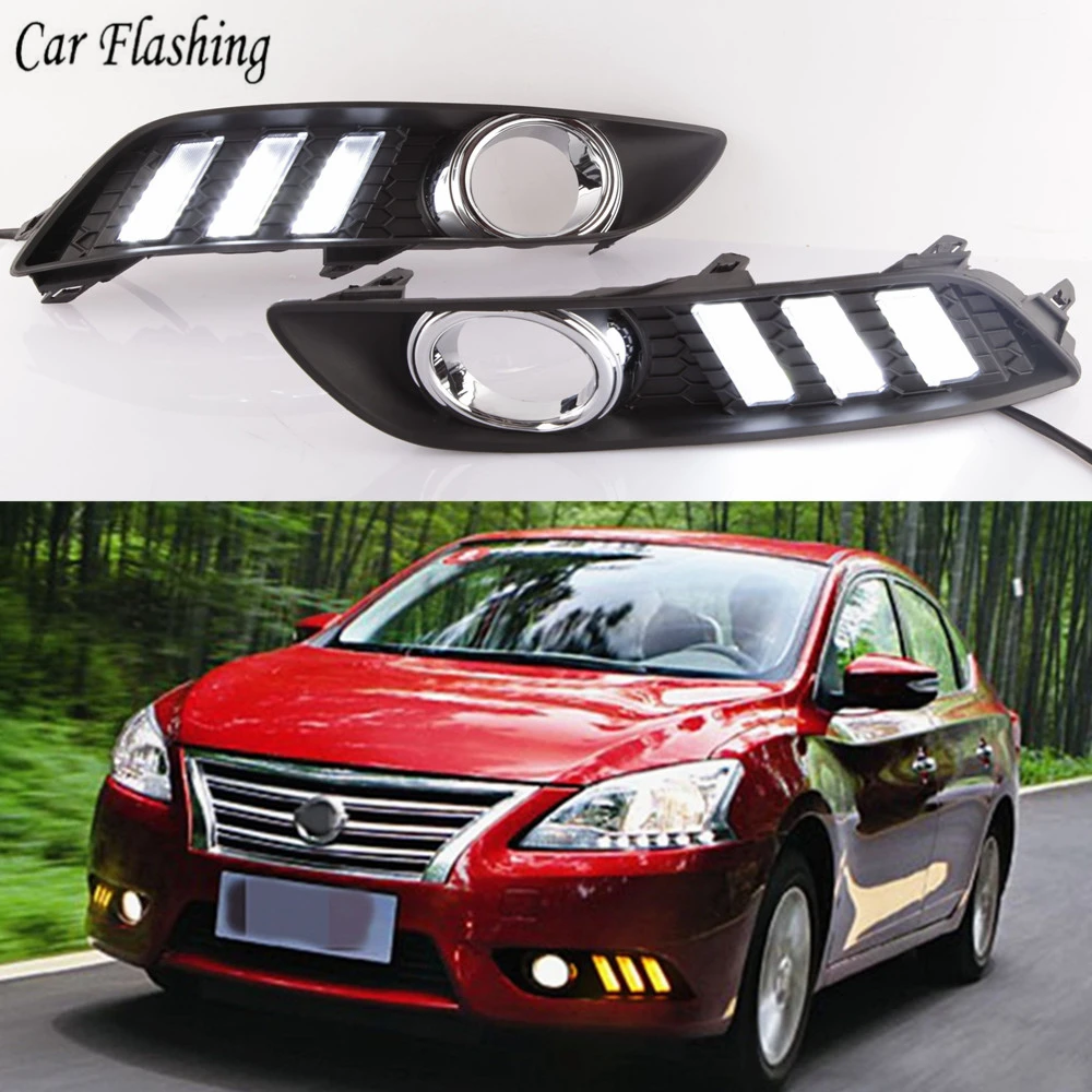 Автомобильные мигающие огни 1 комплект для Nissan Sylphy Sentra 2013 2014 2015 DRL дневные ходовые