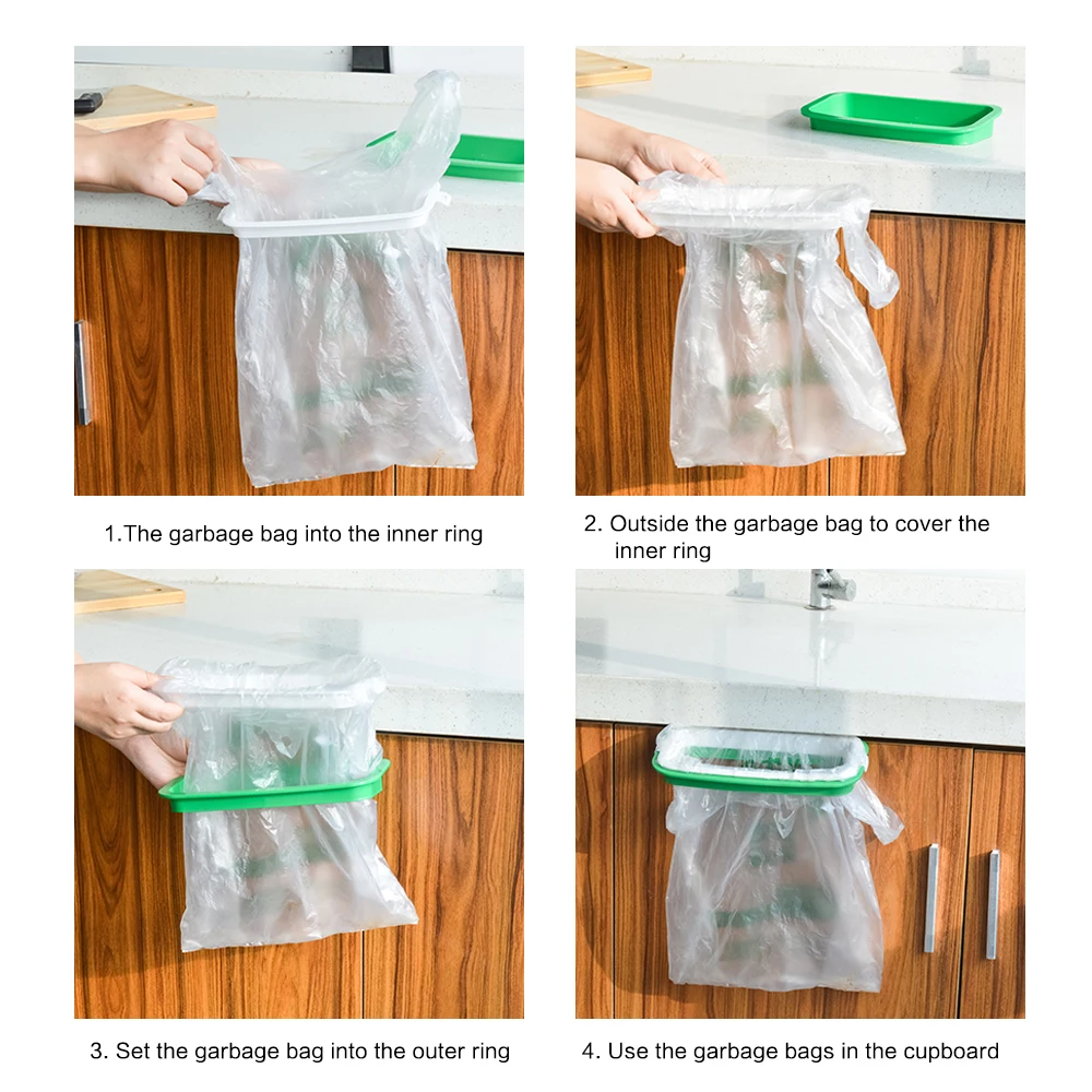 FHEAL Cupboard Door Back Hanging Trash Rack Storage Kitchen Garbage Rubbish Bag Can Holder Cabinet | Дом и сад