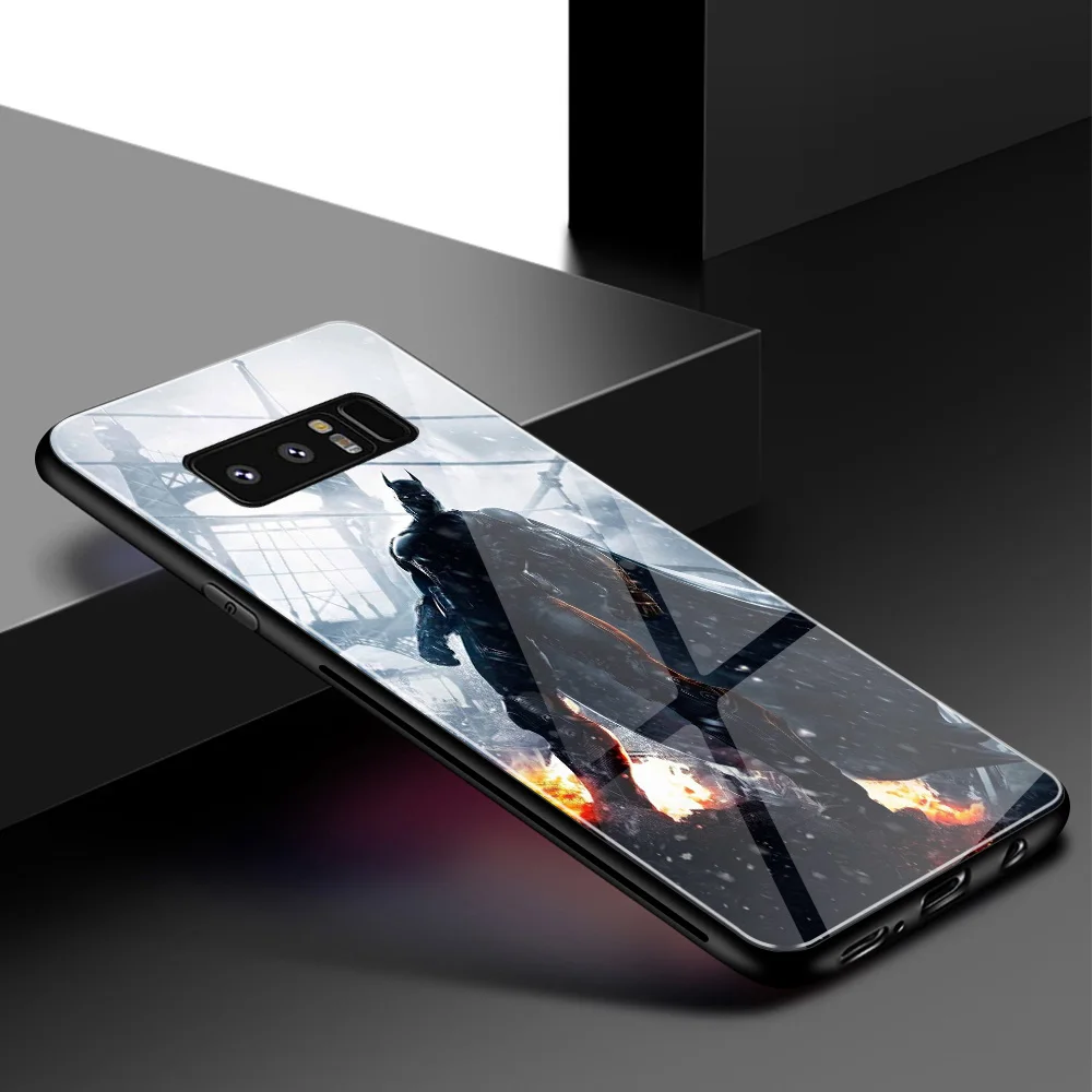 Для samsung Note 9 чехол Marvel Бэтмен Жесткий чехол на заднюю панель стекло для samsung Galaxy Note 8 9 10 S8 S9 Plus S10 plus S10 Lite