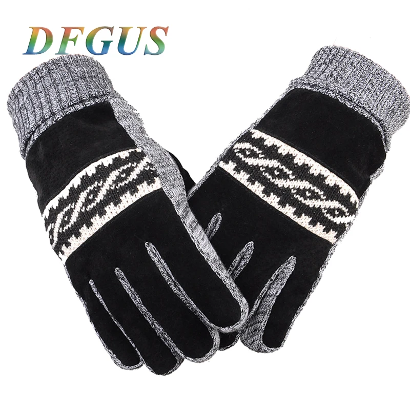 Brand Genuine Leather Gloves Winter Guantes Touch Screen Warm Sheepskin Men for Women | Аксессуары для одежды