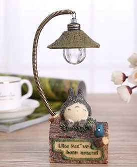 square stump Totoro Милый гибкий смолы Тоторо ночной Светильник СВЕТОДИОДНЫЙ прикроватный ночник для детей подарок на день рождения Домашний декор - Испускаемый цвет: square stump Totoro