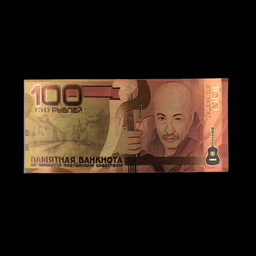 10 шт./лот новые продукты цвет России золотых банкнот 100 рубль в центре сообщений
