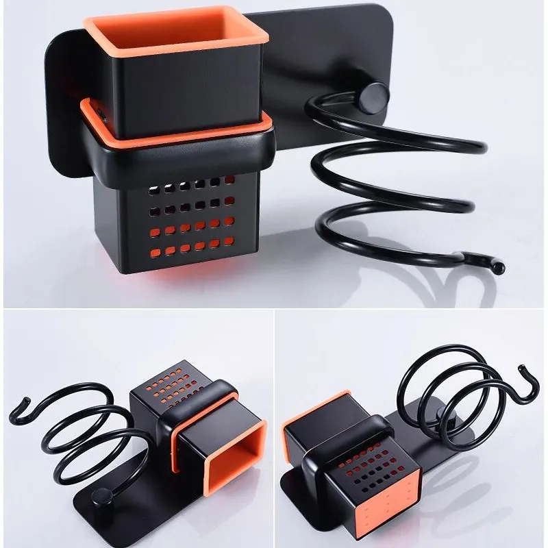 

Aluminum Alloy bathroom wall mounted hair drier holder hair drier shelf hair drier rack with Cup bathroom accessories drill free