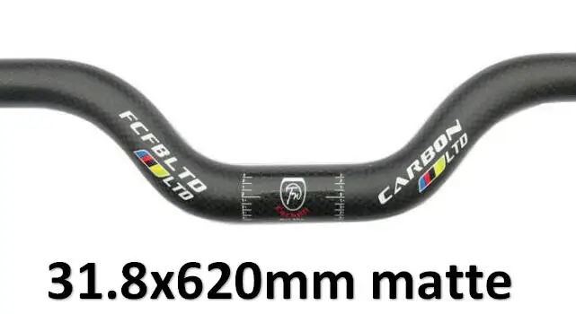 matte FCFB матовый углеродный руль rise 50 мм BMX горный MTB велосипед велосипедные ручки части 25,4/31,8*380- 740 мм - Цвет: matte
