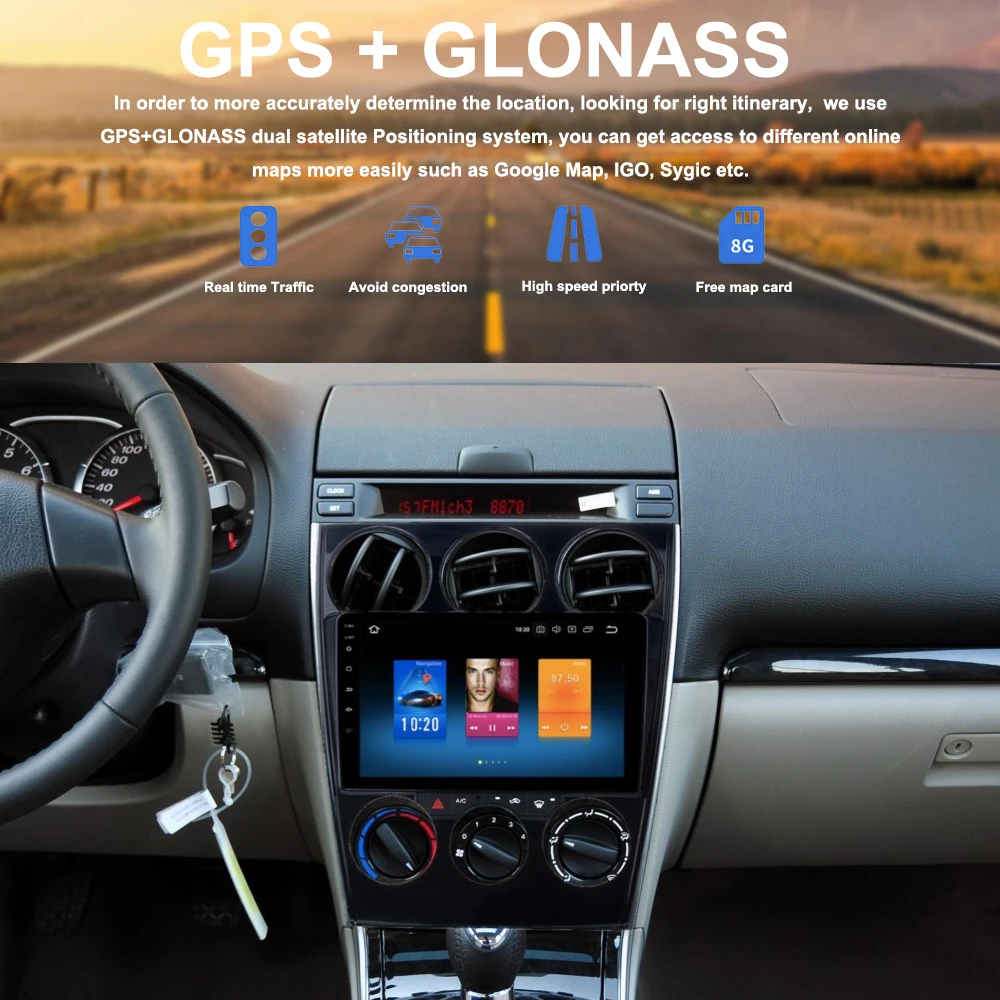 Автомобильный мультимедийный плеер 9 &quotдля Mazda 6 радио GPS навигация 2006 2007 2008 2009 2010