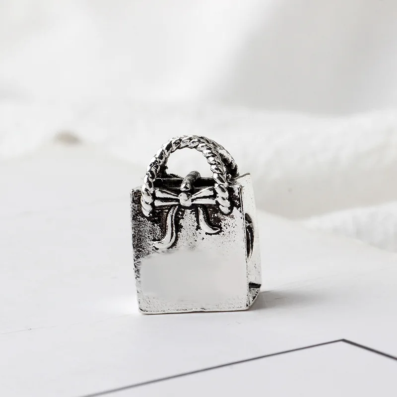 Оптовая продажа 5 шт. металлические подвески серебряного цвета в форме банта