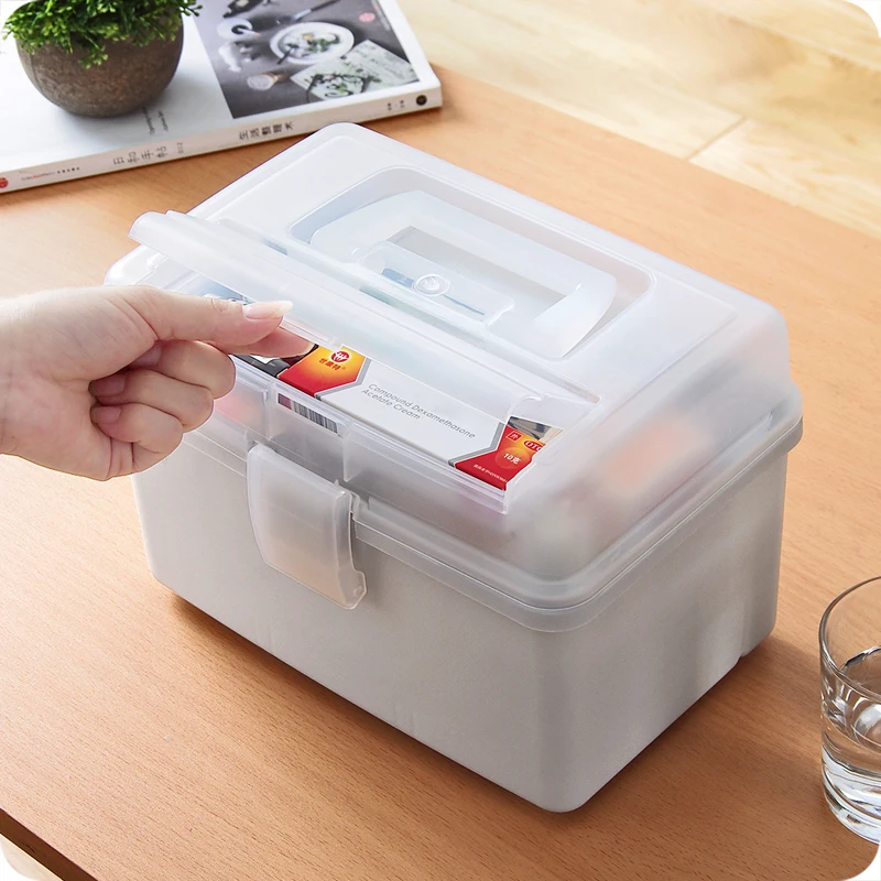 

Large-capacity Portable Plastic Medical Box Home Multi-layer Compartment Medicine Organizer