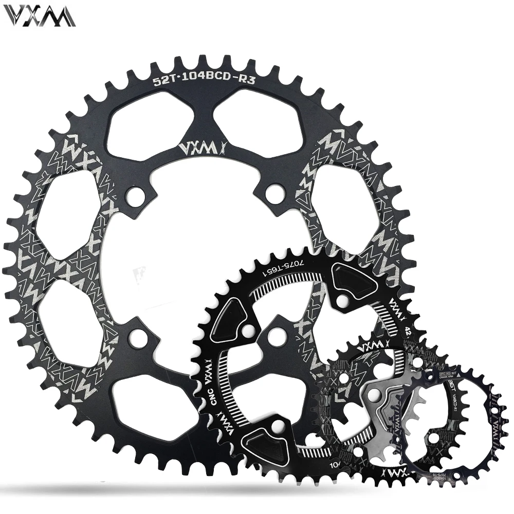 Велосипедная Звездочка VXM 104BCD круглая узкая широкая 30 T/32 T/34 T/36 T/38 T/40 T/42 T/46 T/48 T/50 T/52 T велосипедный шатун со звездами для велосипеда Запчасти
