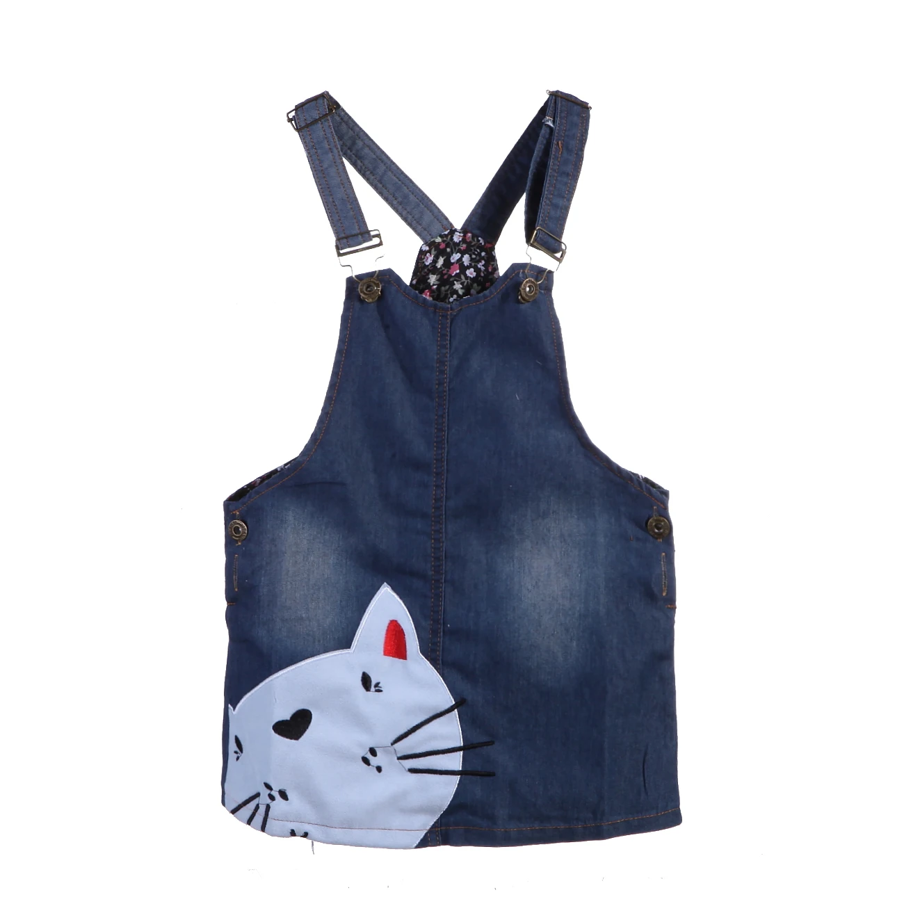 USA Stock Cute Cat Baby Girls Toddler Denim Jeans Overalls Dress Clothes | Детская одежда и обувь