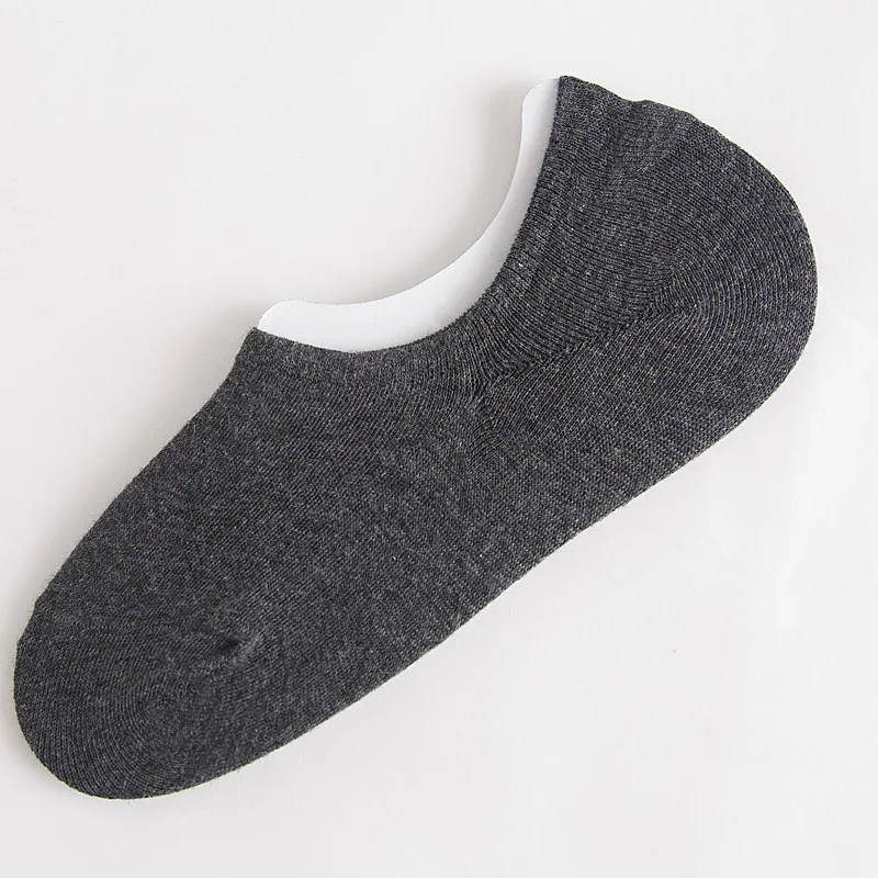 5 пар/лот однотонные Цвет мужские носки силиконовые невидимые летние дышащие