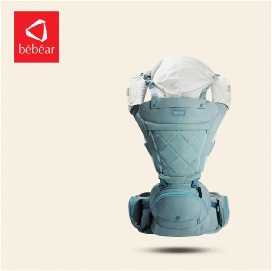 Light Green Bebear Кенгуру AX16 0-30 месяцев 4 в 1 младенческой Удобный слинг рюкзак набедренное сиденье кенгуру эргономичный детский ремень - Цвет: Light Green