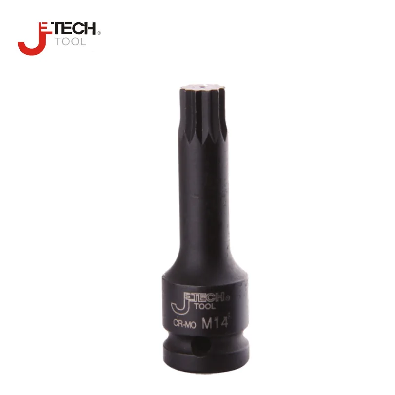 

Jetech long 1/2inch dr. 12 point deep impact socket bit driver M5 M6 M8 M10 M12 M14 M16 M18 black Cr-Mo alloy steel for air tool