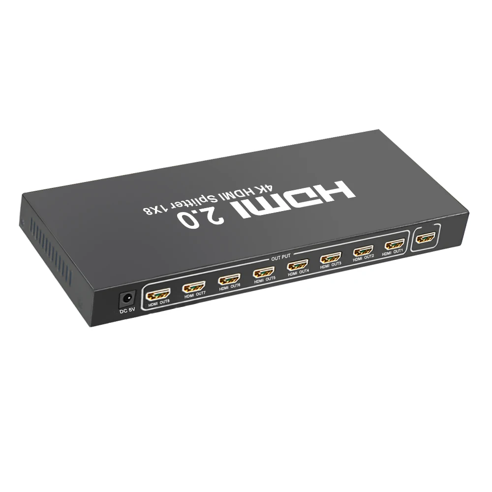 HDMI 2 0 сплиттер 1x8 1 вход 8 Выход усилитель переключатель коробка концентратор HDMI2.0