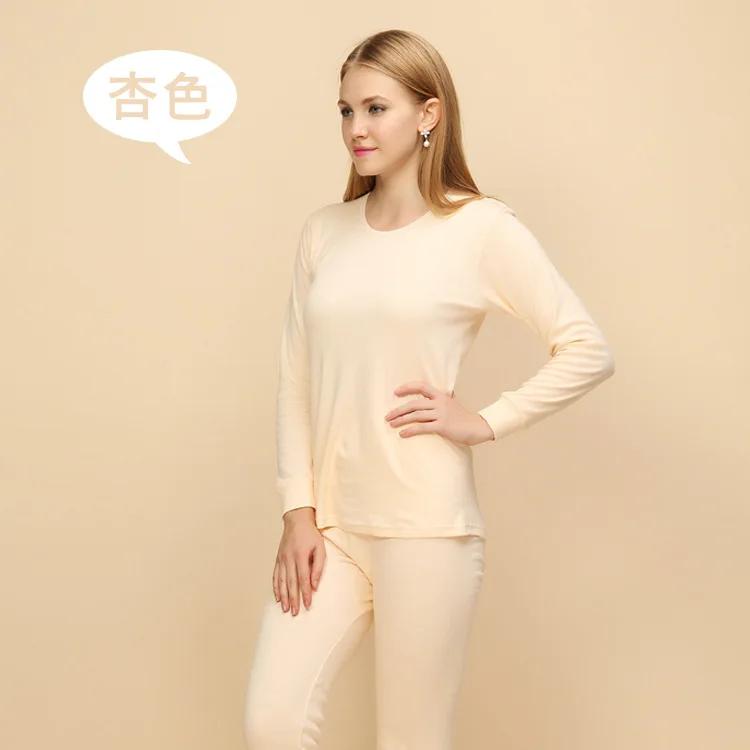 women apricot Тонкое мужское термобелье, комплект из хлопка, мужские кальсоны, нижнее белье, термо-костюм, теплая рубашка, тонкие брюки Termo, мужская одежда Termica - Цвет: women apricot
