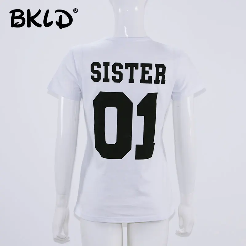 Женская футболка с короткими рукавами BKLD летняя принтом букв SISTER 01 коротким