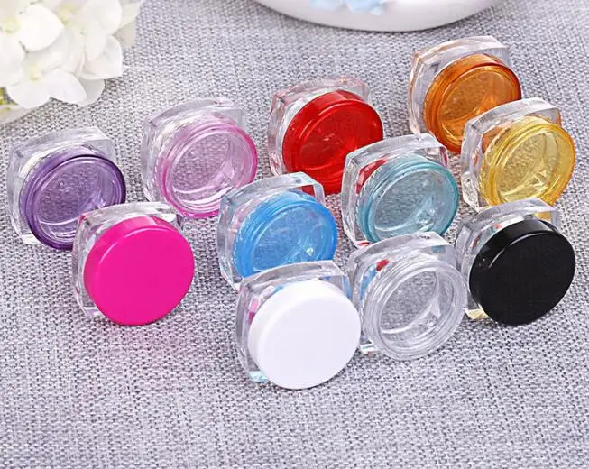 10pcs/lot 3g/5g Cosmetic Sifter Jars Pot Box Nail Art Bead Storage Makeup Cream Plastic Container Refillable Bottles | Красота и