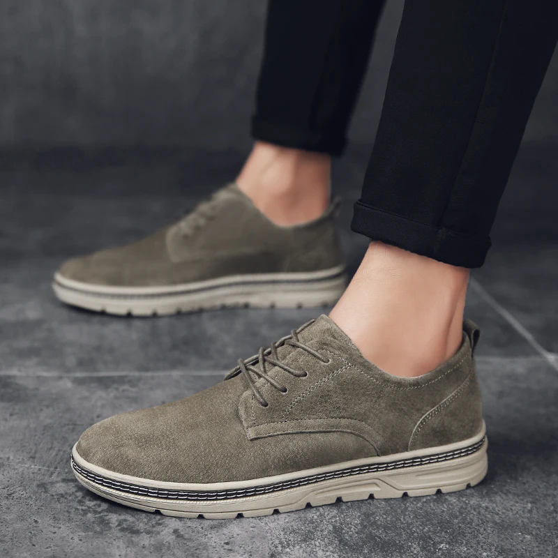 Men's shoes tide pigskin sewing thread breathable soft comfortable foot fashion casual | Обувь