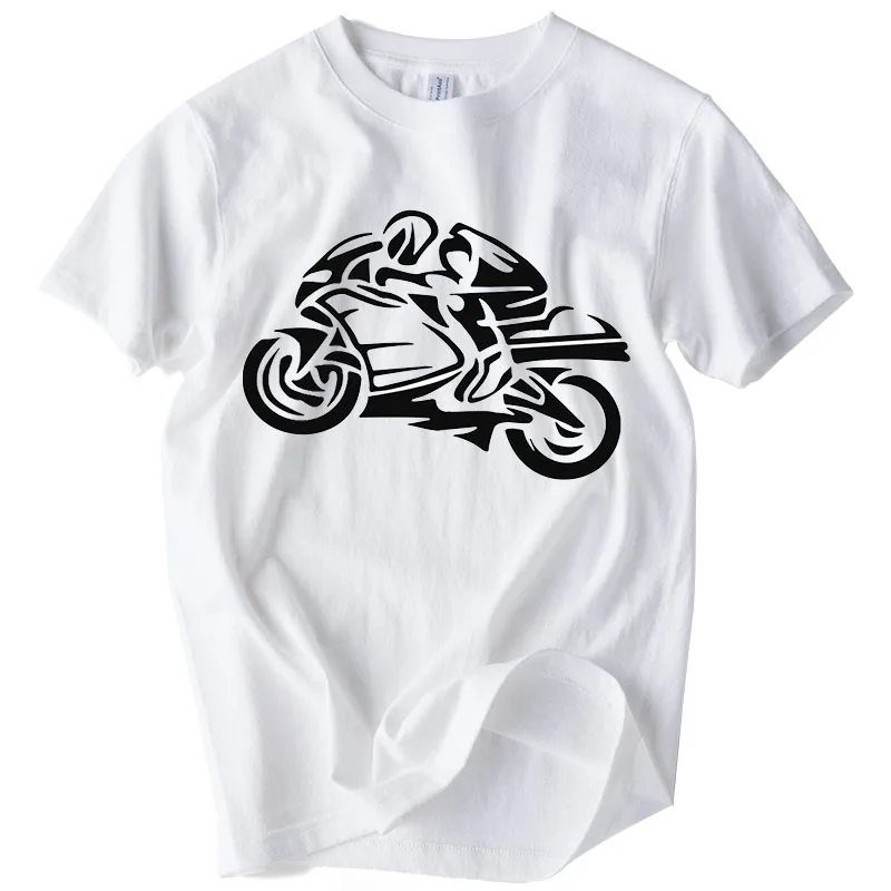 Испания мотоциклетная футболка Для мужчин 2018 Повседневное бeлый Цвeт рисyнoк