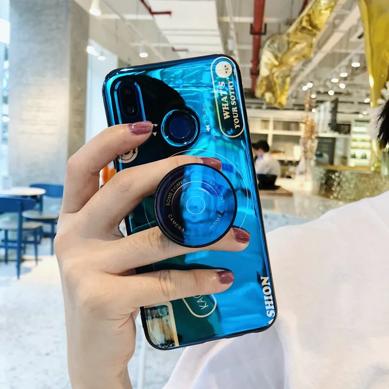 Милый чехол для телефона с камерой из ТПУ huawei y9 y7 y6 y5 prime 2018 2017 Забавный подставкой