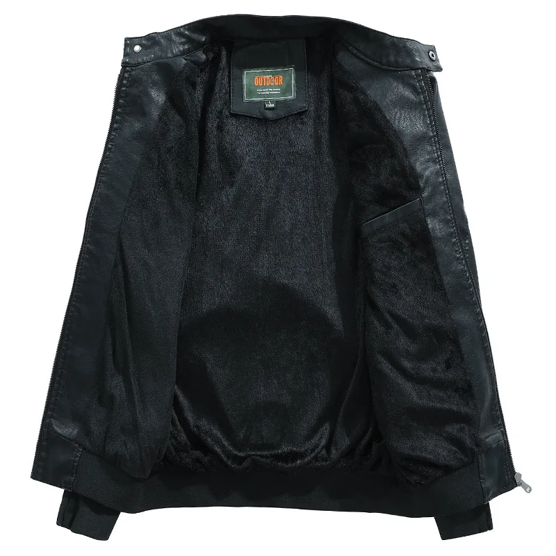 AFS вышивка мужская бейсбольная куртка Письмо воротник-стойка ПУ кожаные пальто