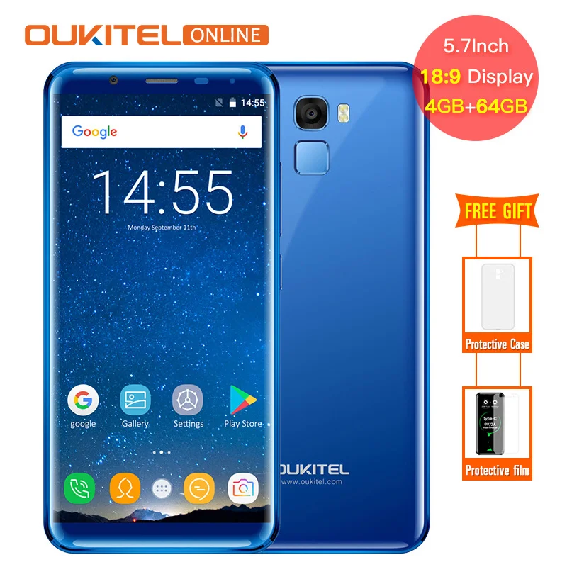 Oukitel K5000 5 7 ''HD 18:9 Дисплей 4G B Оперативная память 6 Встроенная mtk6750t восемь ядер 5000