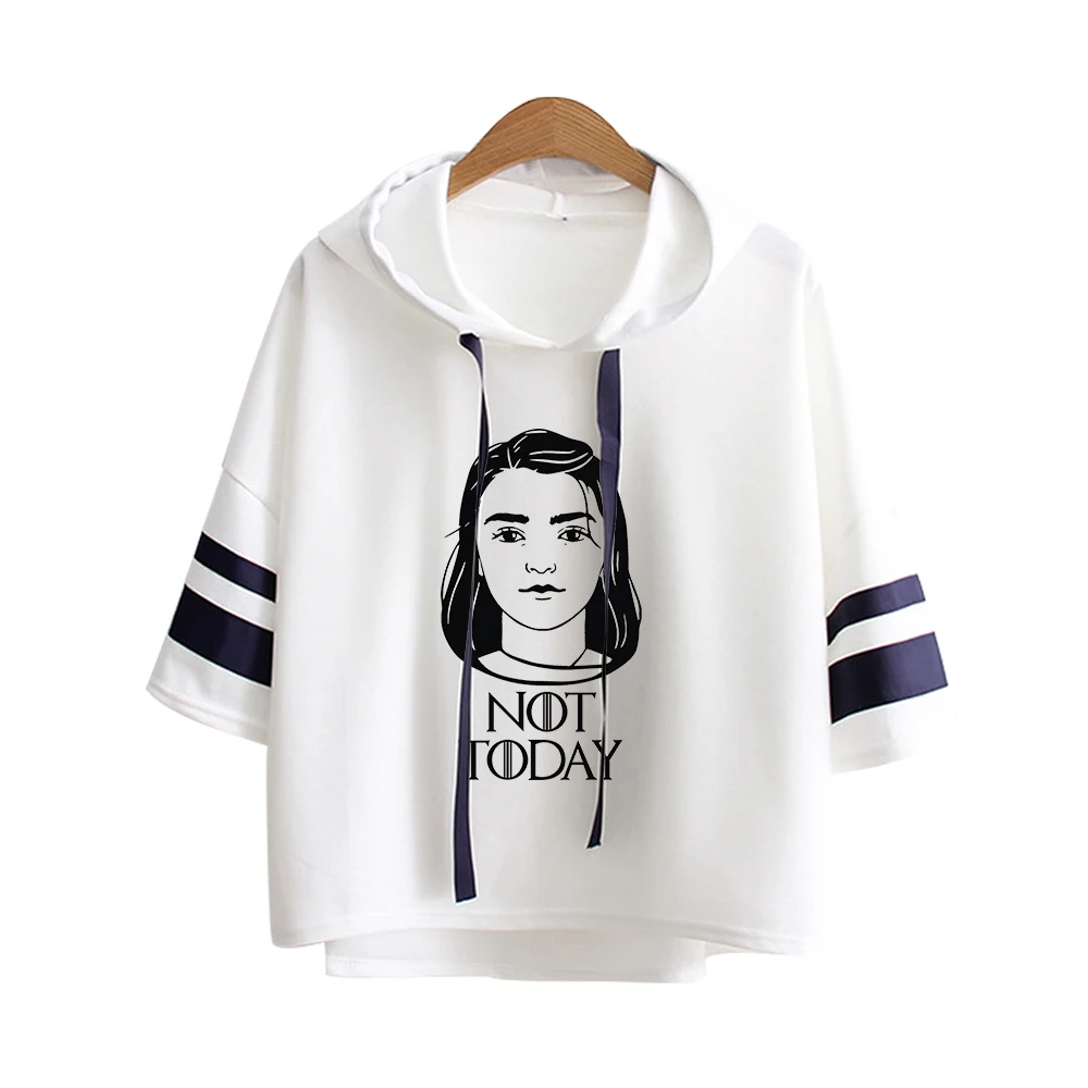 Not Today Fashion Printed Three Quarter Hooded Tshirts Women Summer Short Sleeve T-shirt 2019 Hot Sale Casual Streetwear Clothes | Женская