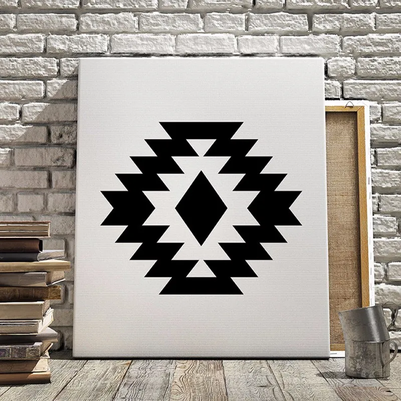 Геометрический ацтекский этнический скандианский постер минималистичный принт