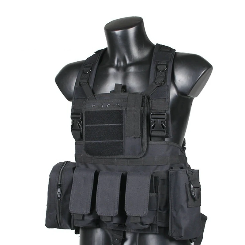 Военный тактический жилет полицейский Пейнтбол Wargame одежда MOLLE Body Armor охотничий жилет CS товары для улицы оборудование - Цвет: Черный