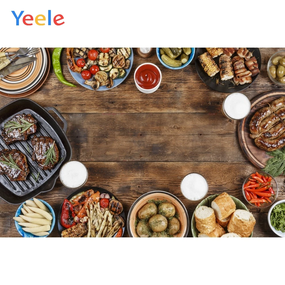Yeele деревянная доска молочная еда стейк колбаса вкусная чили фоны для фотографий