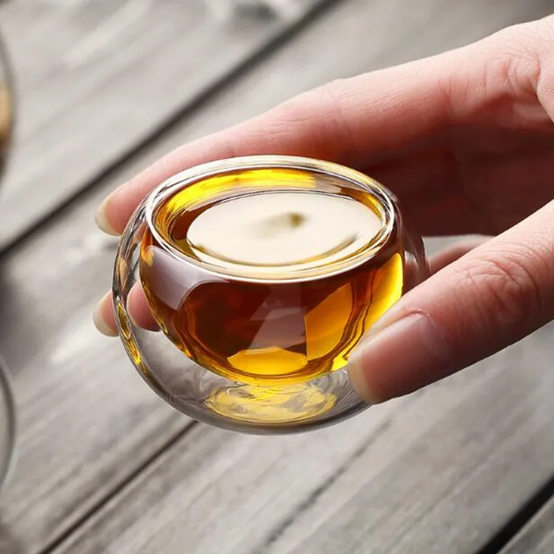 4 шт. Высококачественная термостойкая прозрачная стеклянная чайная чашка 50 мл