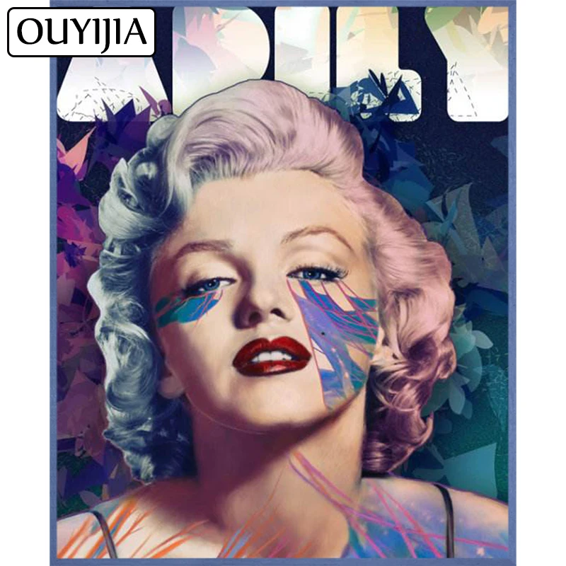 OUYIJIA 5D DIY искусство маслом Мэрилин Монро Алмазная фигурка живопись вышивка